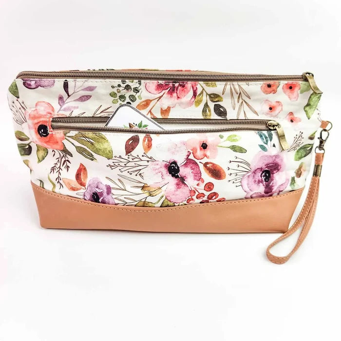 Spring Floral Trinity Bag – Medium Zippered Project Bag