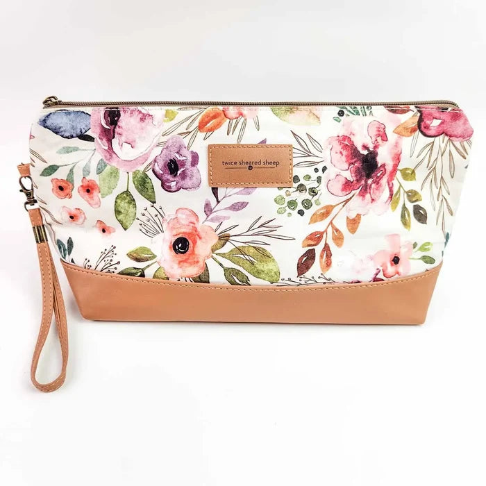 Spring Floral Trinity Bag – Medium Zippered Project Bag