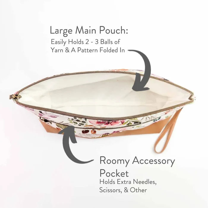 Spring Floral Trinity Bag – Medium Zippered Project Bag
