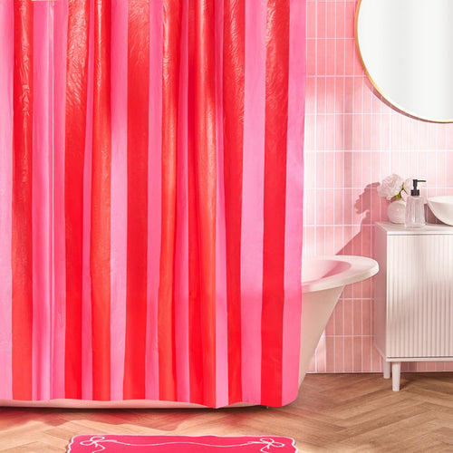 Striped Shower Curtain - Pink 🇬🇧