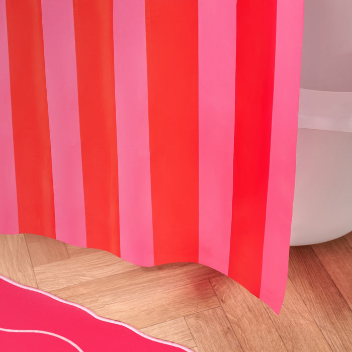 Striped Shower Curtain - Pink 🇬🇧