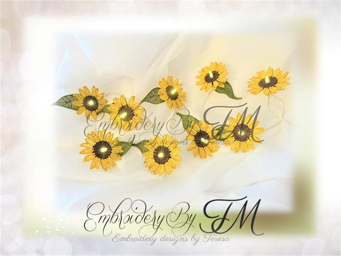 Sunflowers Lights  / 4x4 hoop