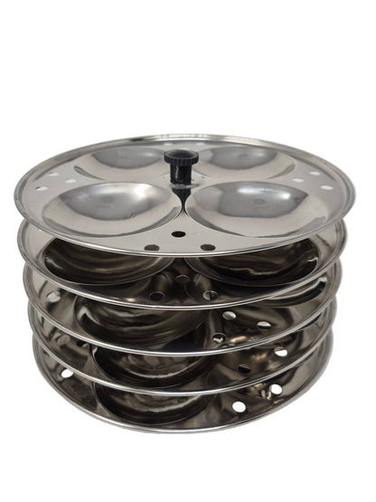 TABAKH Stainless Steel 5-Rack Idli Stand, Makes 20 Idlys