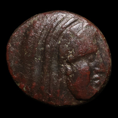 Thessaly, City-State of Pelinna, AE Unit, Mantho & Horseman - c. 300 to 200 BCE - Greek World