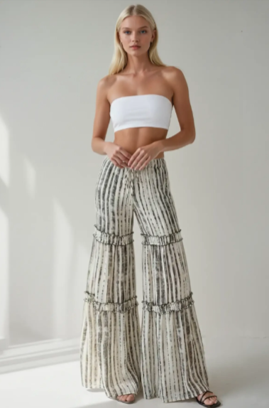Tiered Printed Pants