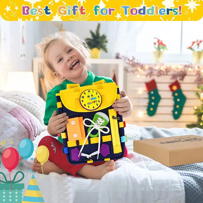 Toddler Busy Board Backpack With Buckles And Learning Activity Toys Develop Basic Life Skills 🇨🇳