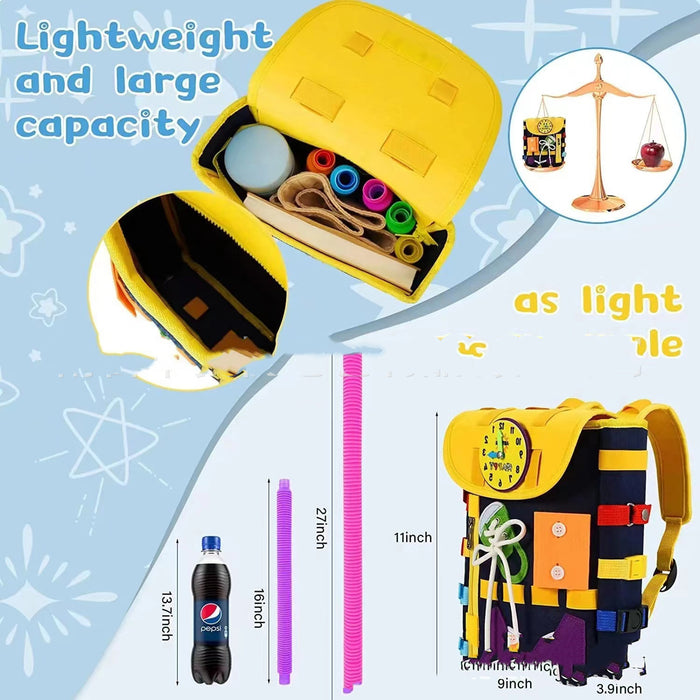 Toddler Busy Board Backpack With Buckles And Learning Activity Toys Develop Basic Life Skills 🇨🇳
