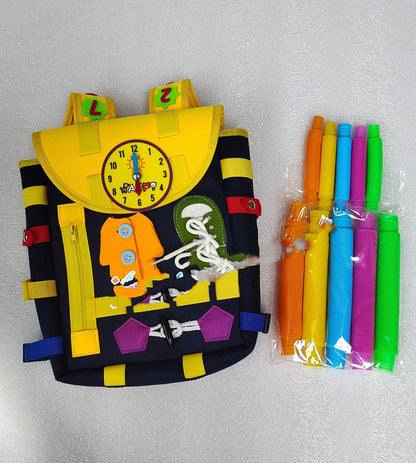 Toddler Busy Board Backpack With Buckles And Learning Activity Toys Develop Basic Life Skills 🇨🇳