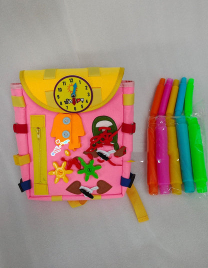 Toddler Busy Board Backpack With Buckles And Learning Activity Toys Develop Basic Life Skills 🇨🇳