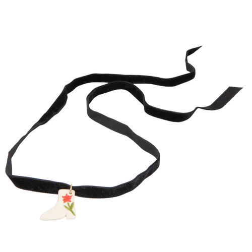 VELVET RIBBON-WHITE BOOT