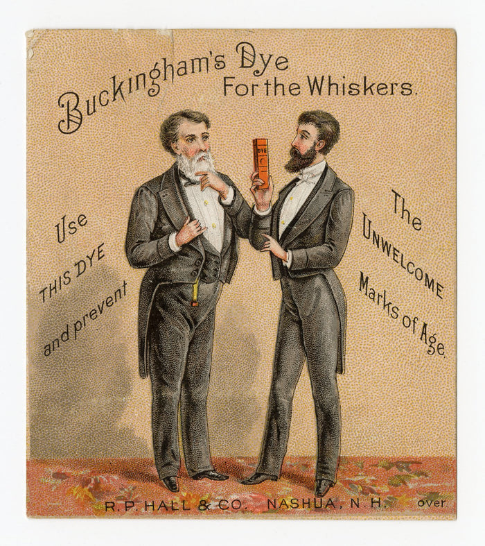 Victorian Buckingham's Dye for Whiskers Trade Card || Gentlemen