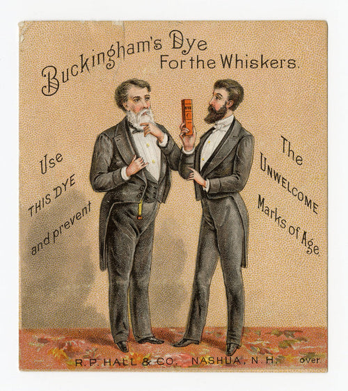 Victorian Buckingham's Dye for Whiskers Trade Card || Gentlemen