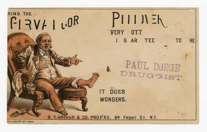 Victorian Partially Printed Quack Medicine Trade Card || Two-Sided