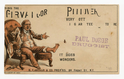 Victorian Partially Printed Quack Medicine Trade Card || Two-Sided