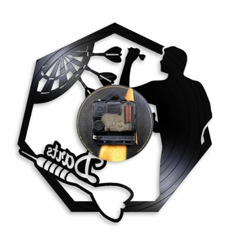 Wall Art Vinyl Clock Nightclub Bar Darts Game Record Wall Clock Modern 🇨🇳