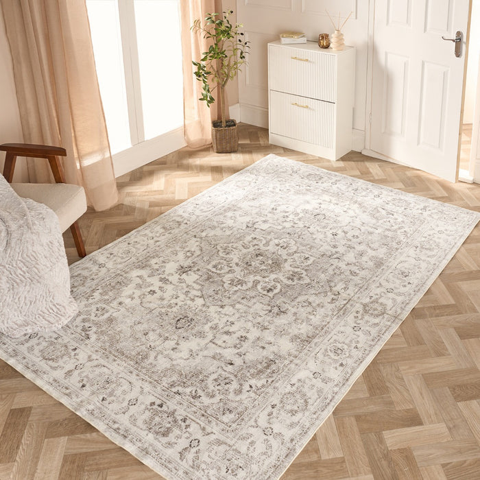 Washable Vintage Printed Rug - Pink 🇬🇧
