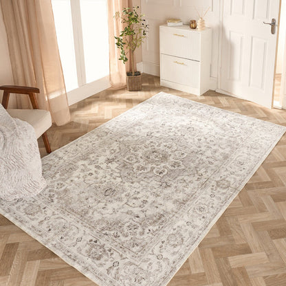 Washable Vintage Printed Rug - Pink 🇬🇧