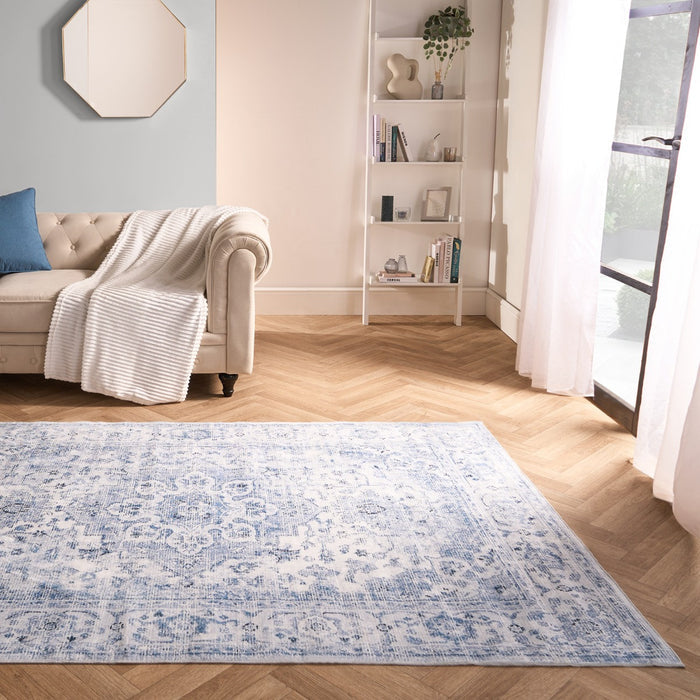 Washable Vintage Printed Rug - Pink 🇬🇧