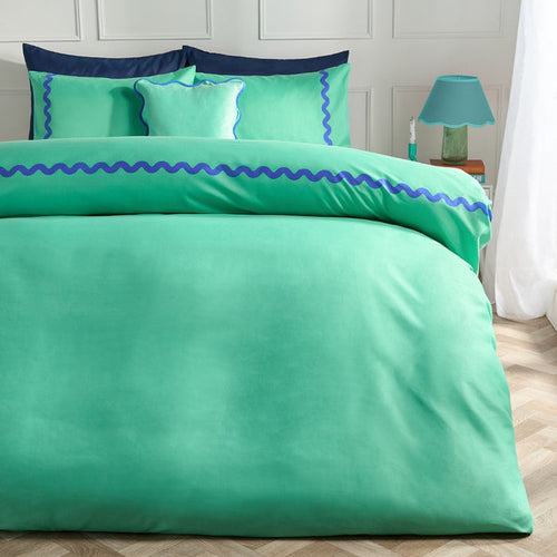 Wave Edge Duvet Set - Green/Blue 🇬🇧