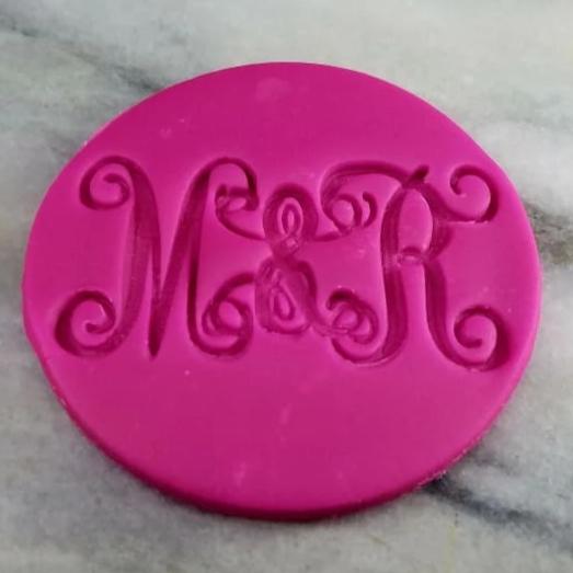 Wedding Initials Vine Monogram Cookie Cutter Stamp & Outline #1 - Wedding / Baby / V Day
