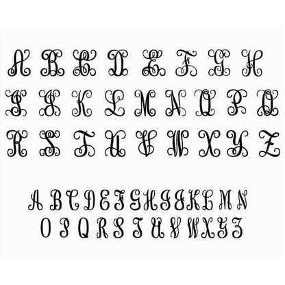 Wedding Initials Vine Monogram Cookie Cutter Stamp & Outline #1 - Wedding / Baby / V Day