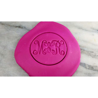 Wedding Initials Vine Monogram Cookie Cutter Stamp & Outline #1 - Wedding / Baby / V Day
