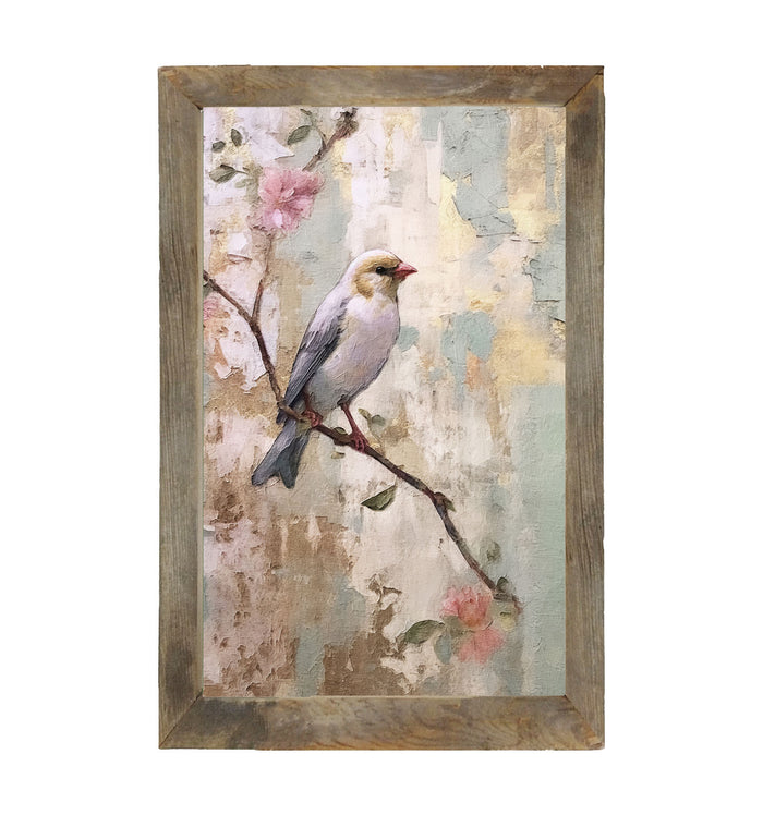 White bird with blue wings