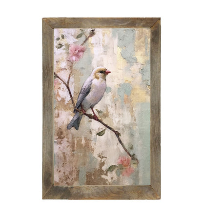 White bird with blue wings