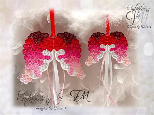 Wings with hearts/two sizes