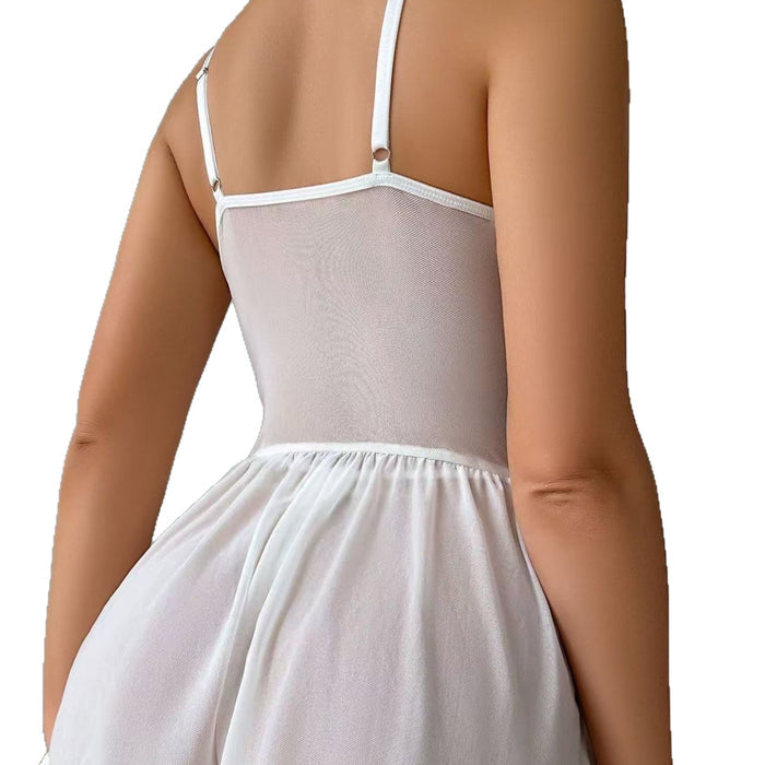 Womens Plus Size Lace Sheer Camisole Nightgown And Thong Lingerie Set 🇨🇳