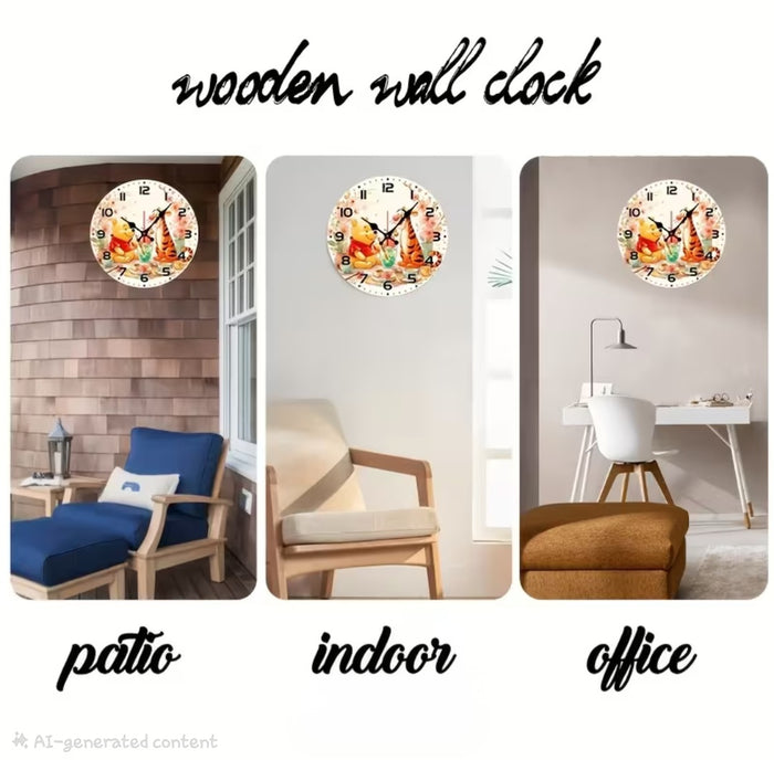 Wooden - 10" Round Wall Clock 🇨🇳