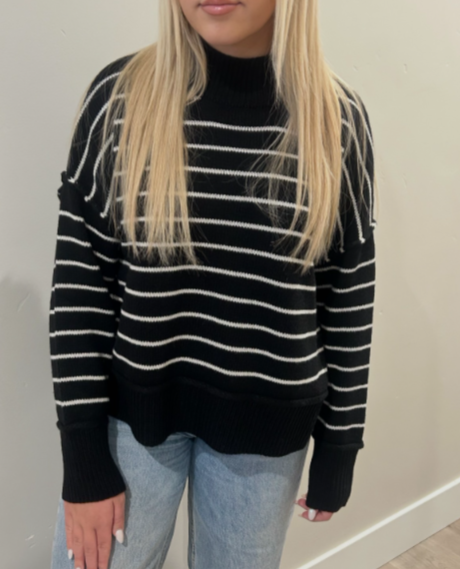 Workshop Black Stripe Knit Sweater